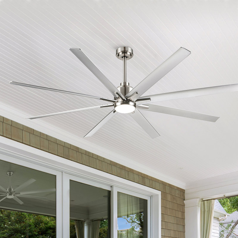 Smart 72" Integrated LED Ceiling Fan With Silver Blades