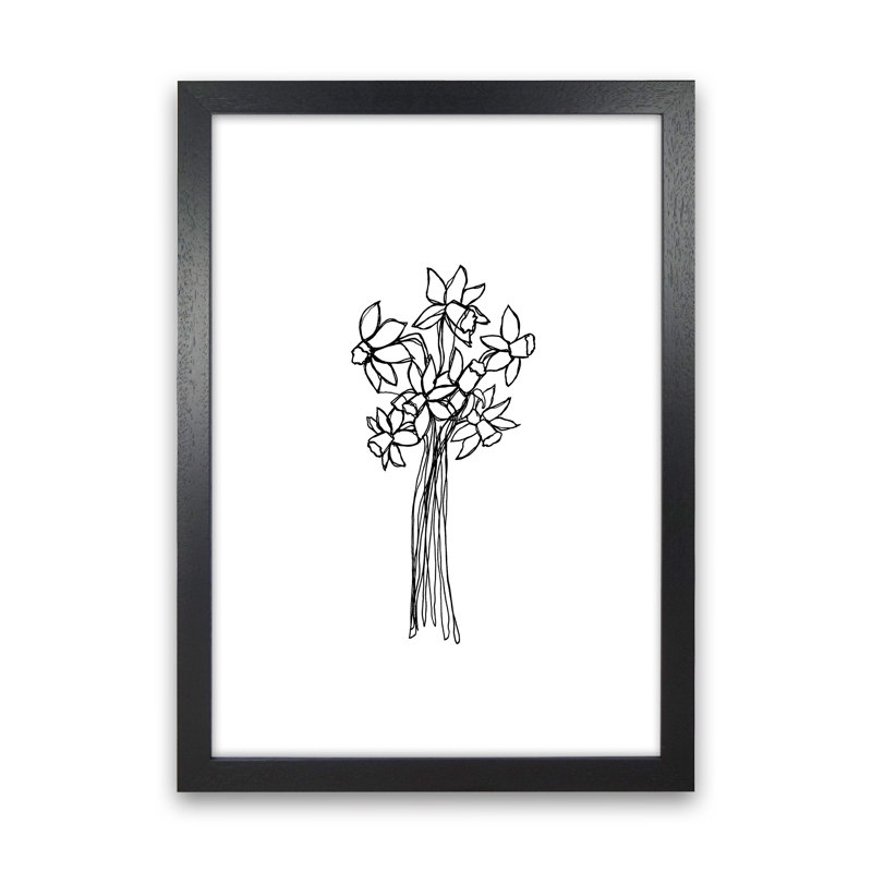 Daffodils Line by Carissa Tanton - Print, Black Framed, 34cm H x 25cm W x 3cm D