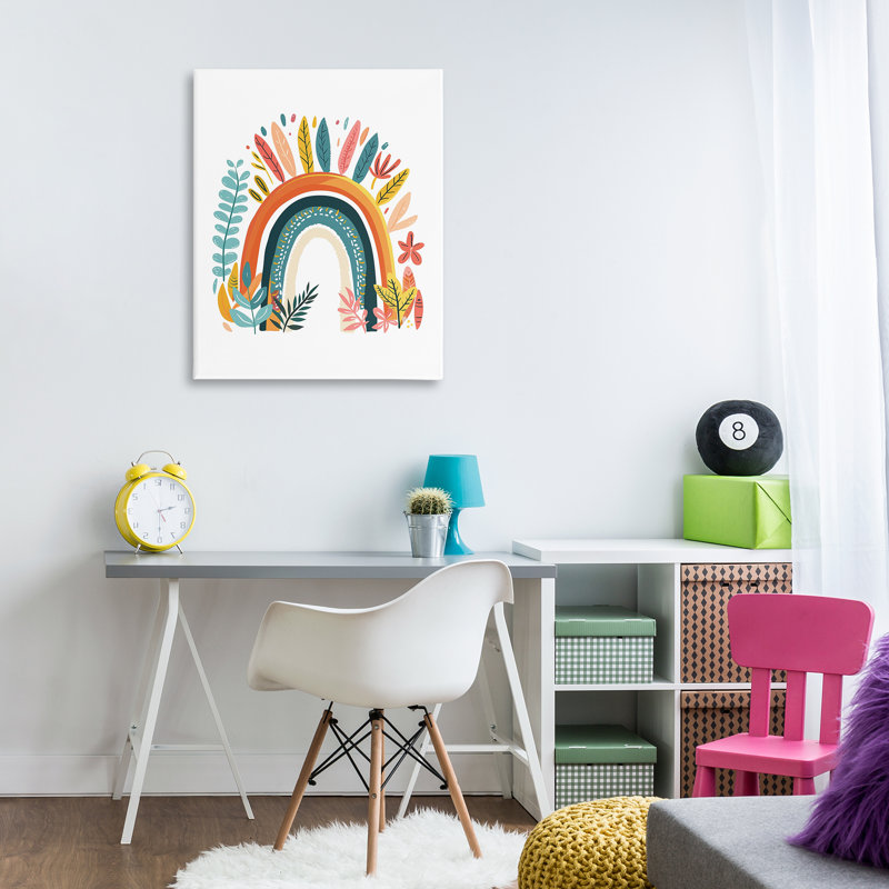  Art mural Boho Rainbow Blooms par LSR Design Studio, H 40 po x l 30 po