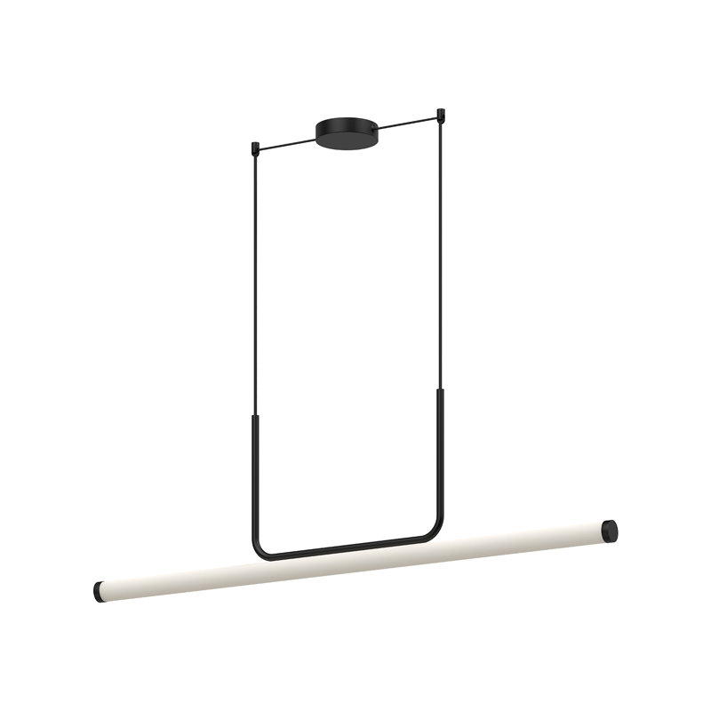 Vesper 1 - Light LED Pendant, 13.63" H x 48.25" W x 1.75" D, Black
