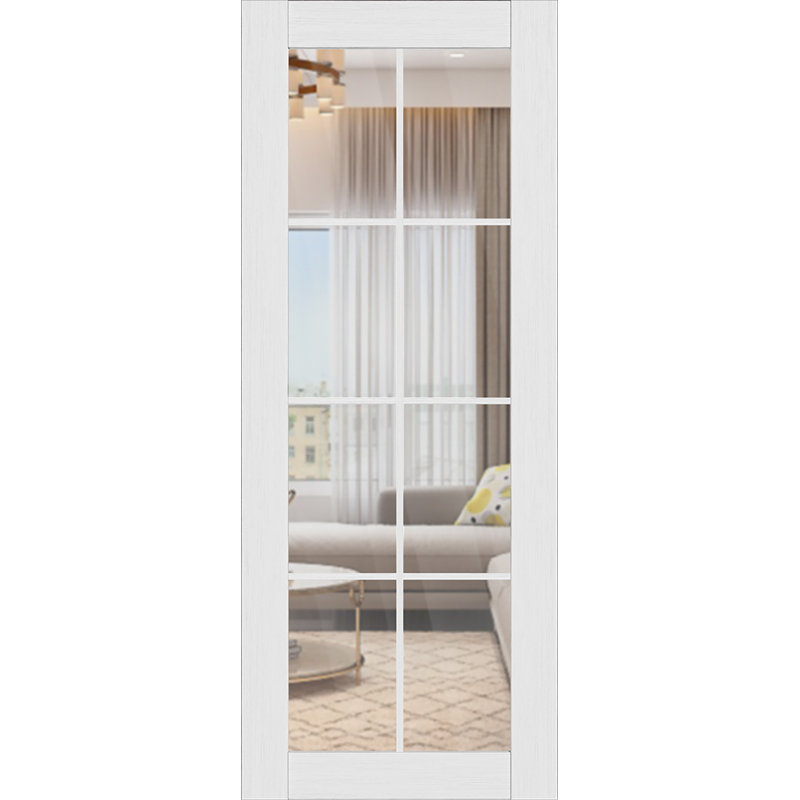 Dalle de porte intérieure Pallado 8 Lite Bianco Noble, 27,75 po x 83,23 po