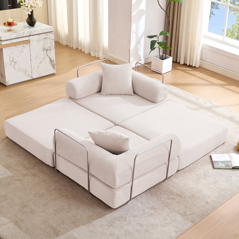 Canapé-lit modulaire pour appartement, canapé-lit convertible, Beige