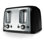Grille-pain 4 tranches Black & Decker, fentes très larges, 7 réglages d'ombre, 1400 watts, boutons congelés et bagel, sélecteur de teinte Toast, capacité de levage supplémentaire