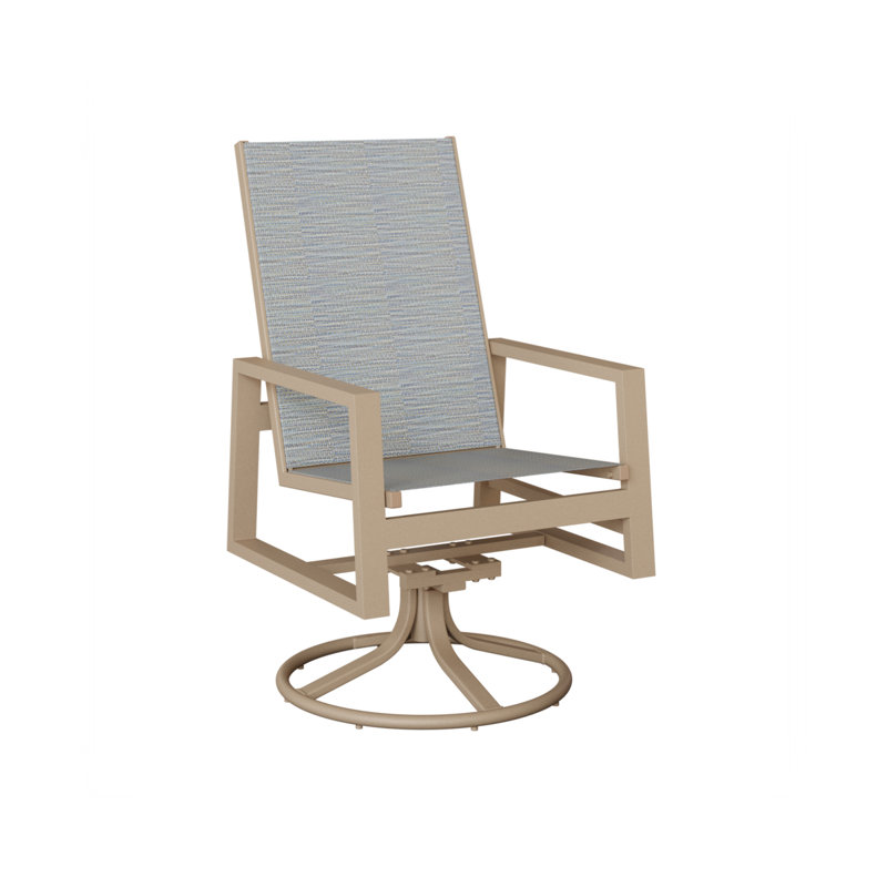 Chaise berçante berçante à haut dossier berçant Vida Berlin Gardens, Canne des Caraïbes, Sahara moucheté