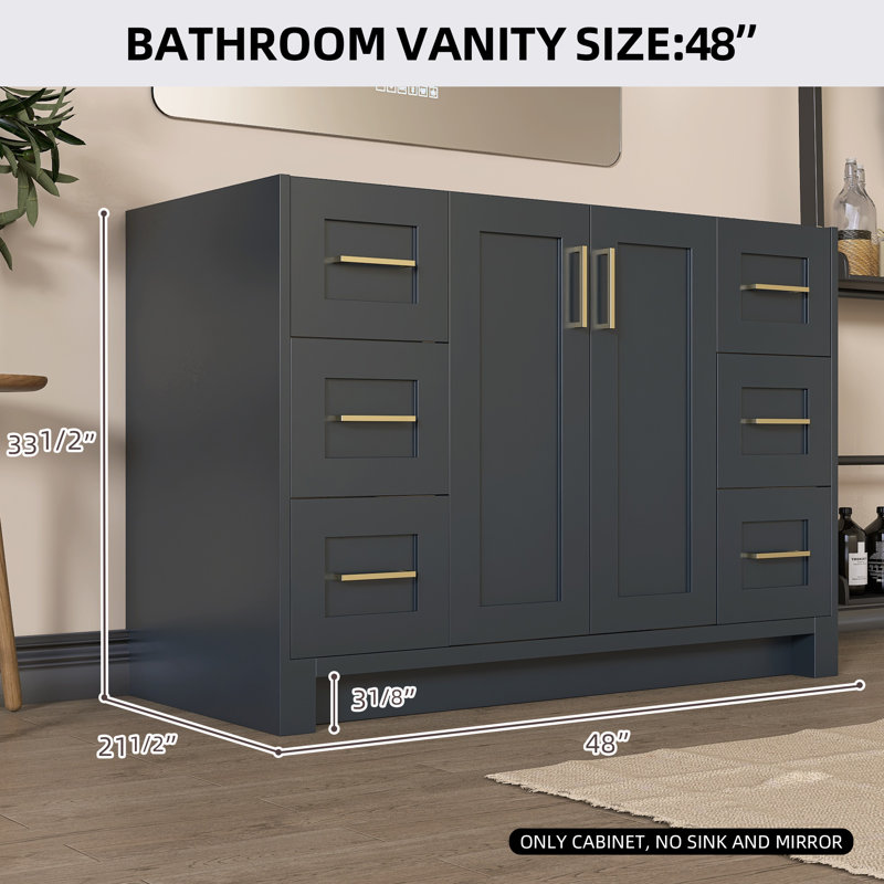 Base de meuble-lavabo simple 48 po, Bleu