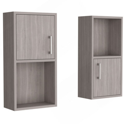 Armoire à pharmacie murale H 24 po, deux portes, deux tablettes, chêne blanc