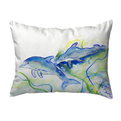Dolphins Outdoor Reversible Throw Pillow