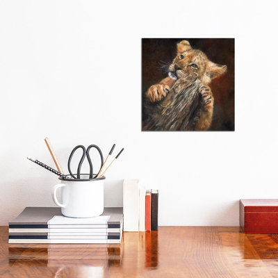 Lion Cub Tree by David Stribbling - Wrapped Canvas Print