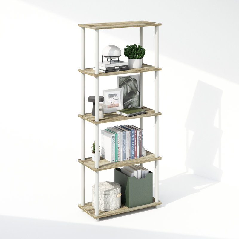Creekside Plastic Etagere Bookcase, Sonoma Oak, (5 Shelves) 57.4" H x 23.6" W x 11.6" D