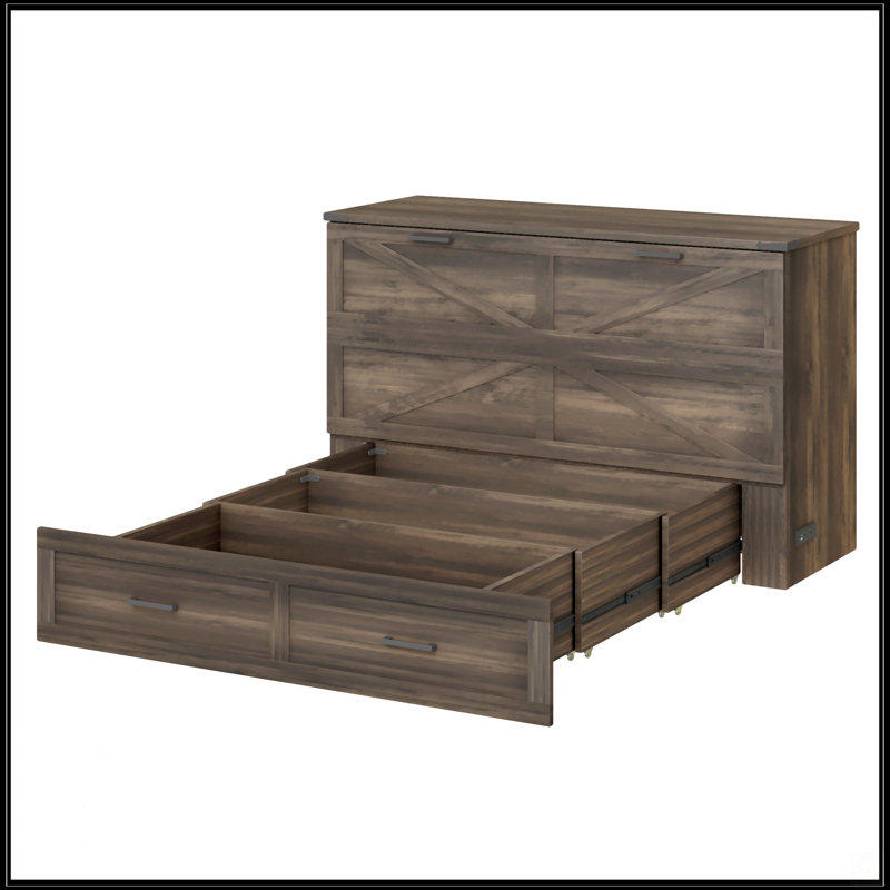 Lit double escamotable avec station de charge, Grand lit