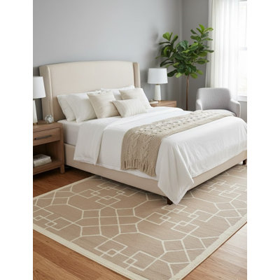 Beige Modern 5x8 Modern Oriental Area Rug