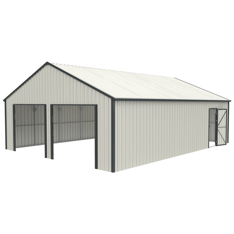 25 ft. W X 33 ft. D Metal Storage Shed Garage Shed, 13 ft. H x 25 ft. W x 33 ft. D