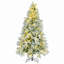 Arbre de Noël pré-éclairé enneigé, arbre de Noël articulé artificiel avec 350 lumières DEL multicolores, 8 modes de clignotement et 1389 pointes de branches de neige
