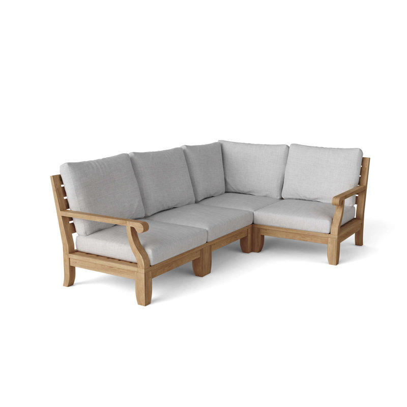 Canapé modulaire de patio en teck avec coussins Gatsby