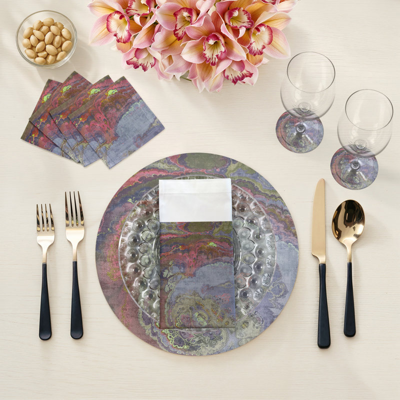 Agate Sodlaite Pebble 16" Vinyl Placemat, Taupe
