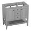 Meuble-lavabo 36 po sans lavabo, base d'armoire seulement, deux armoires et tiroirs, tablette ouverte, structure en bois massif-93910275