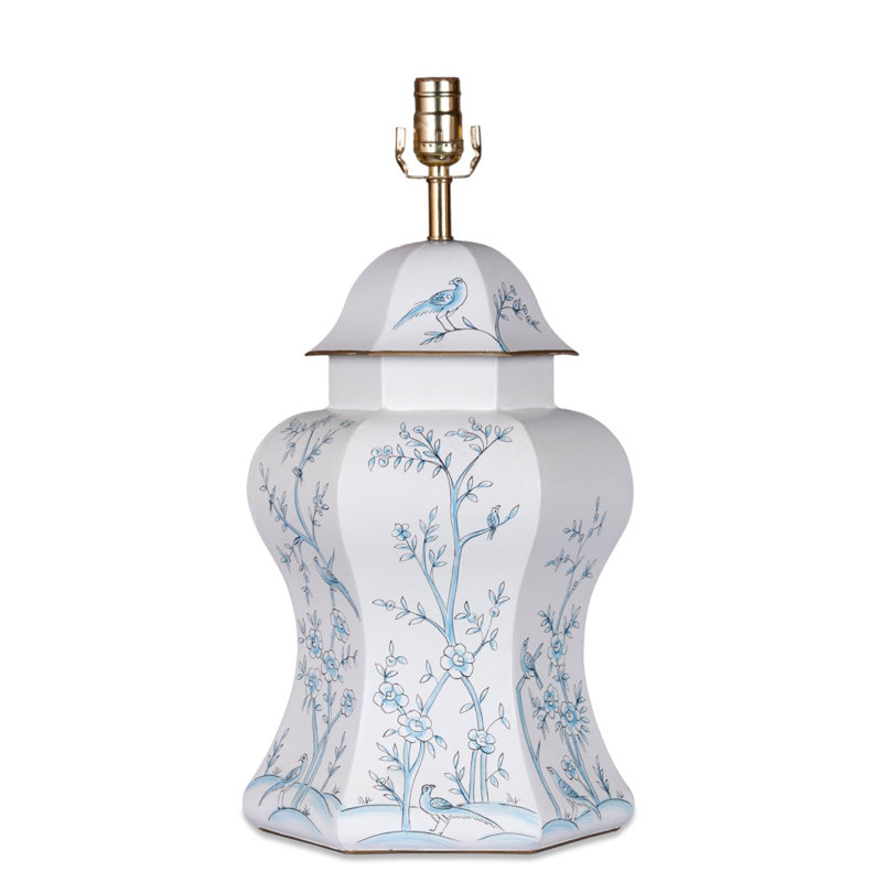 Boice Table Lamp, Ivory/Blue