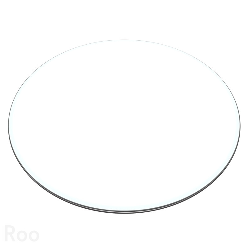 Taille: 18,11 po. Plateau de table en verre trempé, surface ronde, plateau de table transparent, feuille de verre ronde.