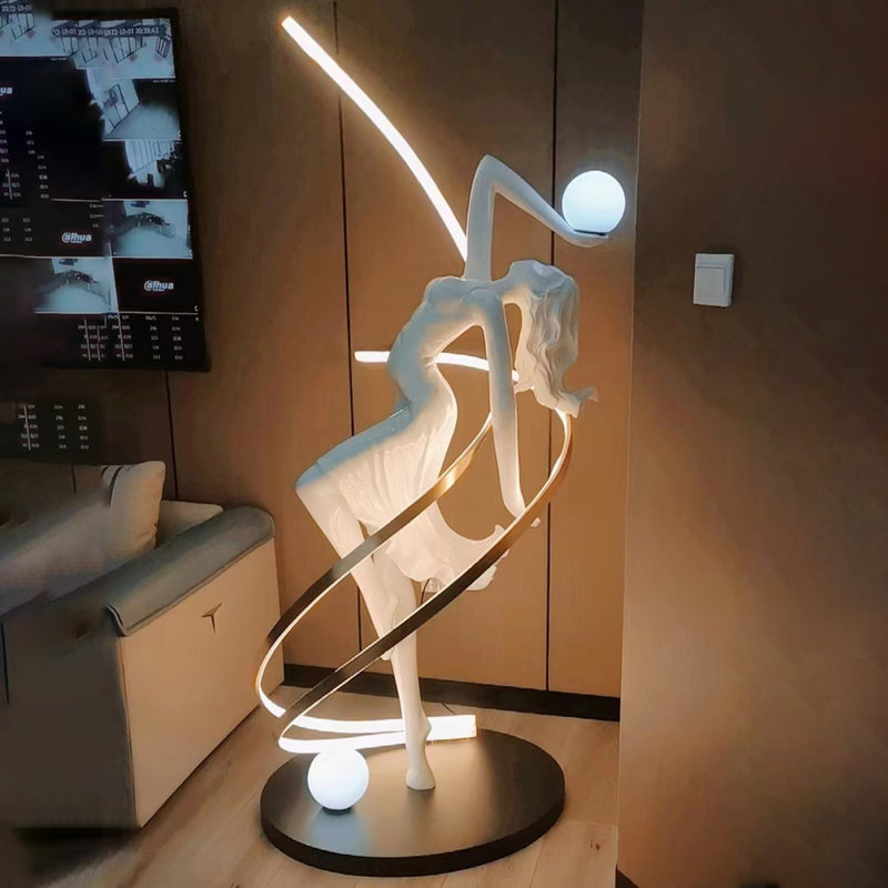 Resin Free-Form Modern Bedroom Floor Lamp