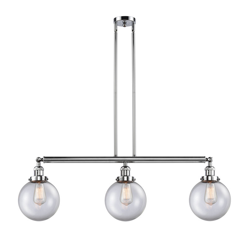 Albanie 3 - Light Kitchen Island Pendant, Clear, LED, Polished Chrome