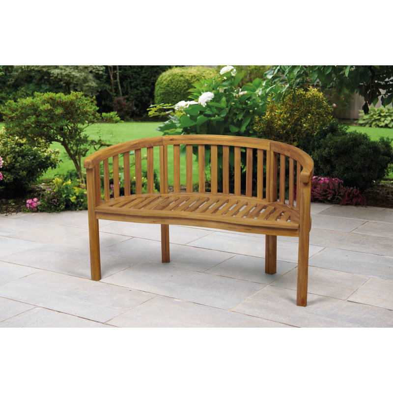 Woodfield Banana shaped Bench in FSC solid Wood, Brown