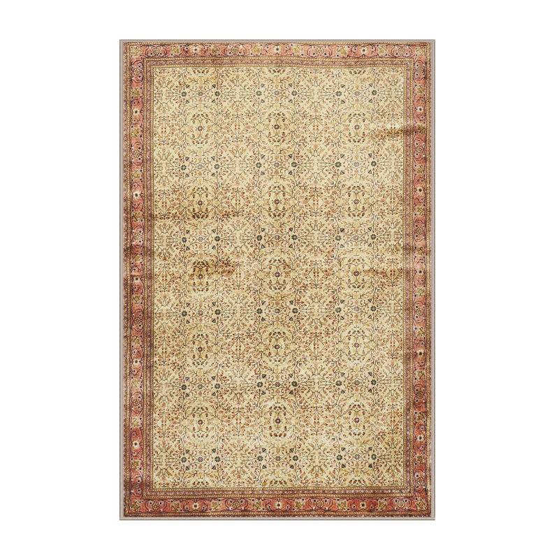 Tapis oriental jaune / brun, Rectangle 5 pi x 7 pi
