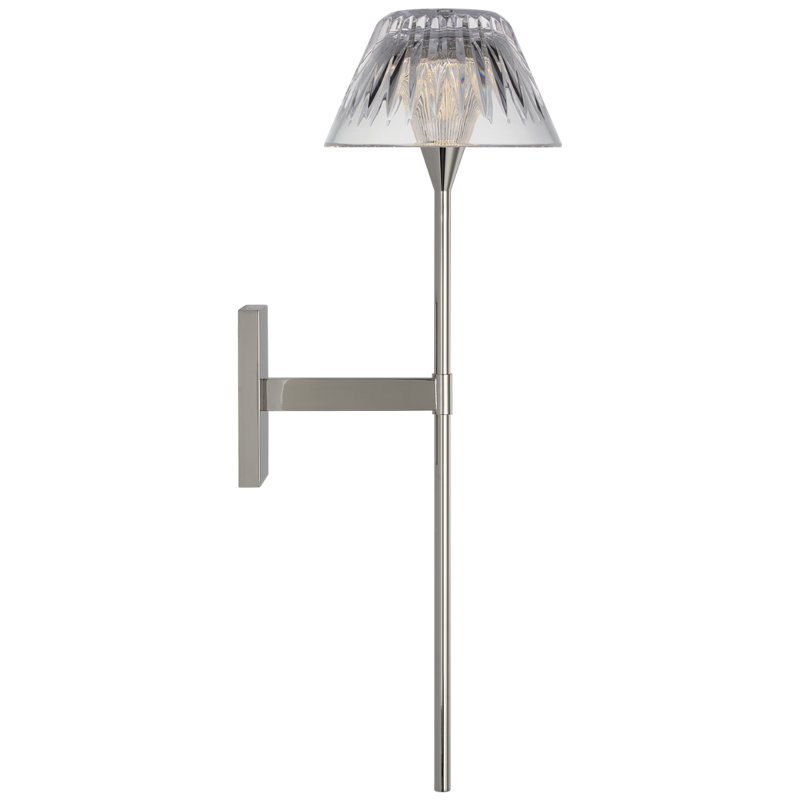 Waterford Blaze Sconce with Clear Crystal, Polished Nickel, 19" H x 5.75" W x 7.75" D