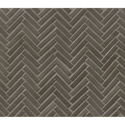 90 0.5 in. x 2 in. Herringbone Glossy Porcelain Tile