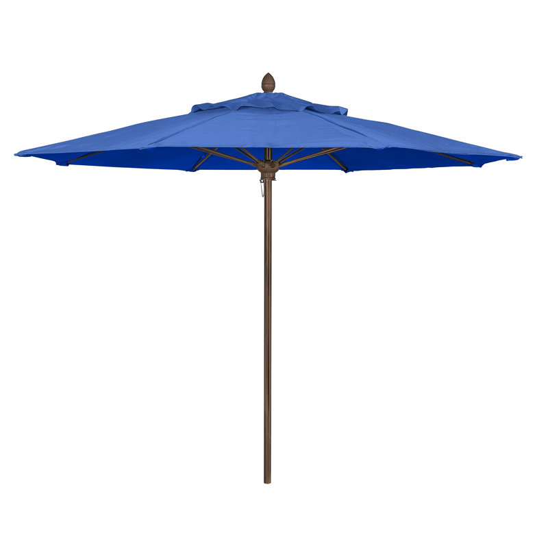 Parasol de marché 8 pi Prestige, Bleu pacifique, Bronze champagne