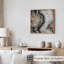 Motif abstrait de géode de marbre gris abstrait, impression d'art moderne sans cadre-747990631