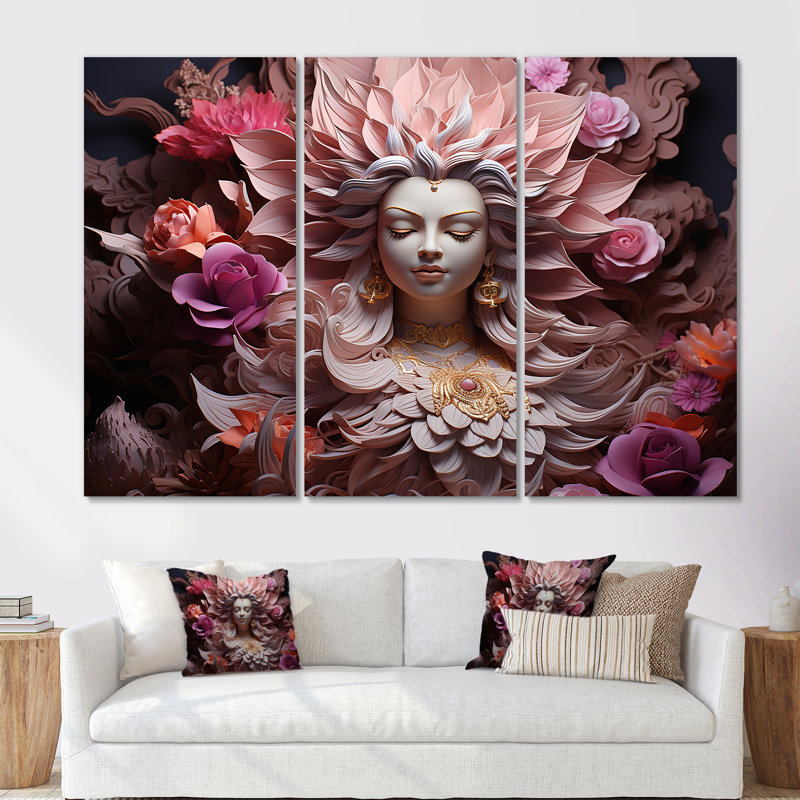 Ensemble de salon Devis Divine Dahlia, Toile tendue, H 32 po x l 48 po x P 1 po