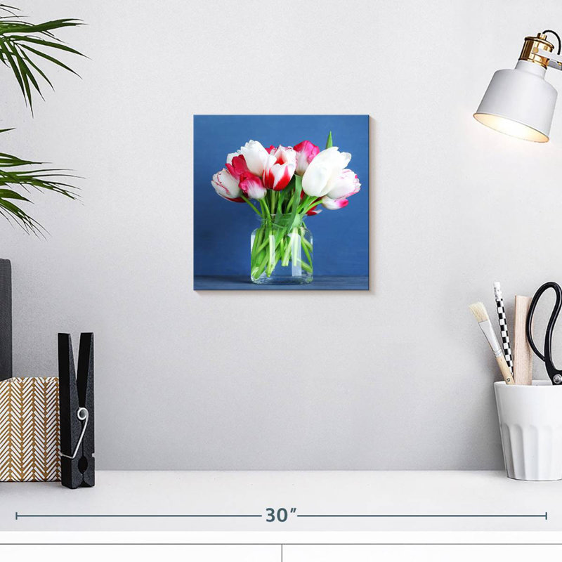 Harnek Tulips In Glass, 10" H x 10" W