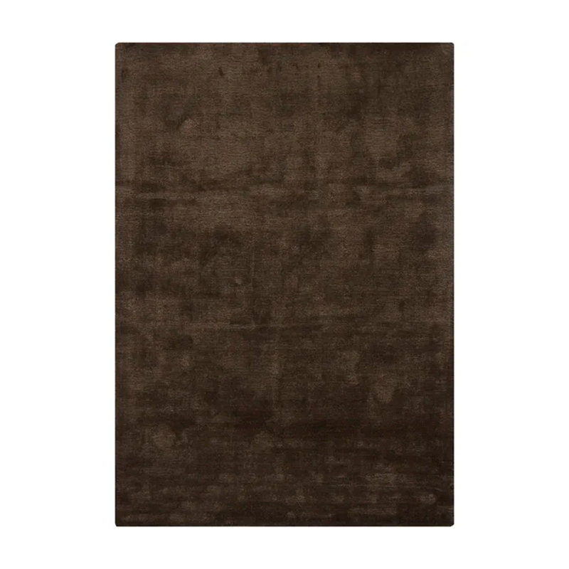 Tomica Authentic Hand-Tufted Handmade Chocolate Brown Solid Color Wool & Polyester Area Rug, Rectangle 5'3" x 7'7"
