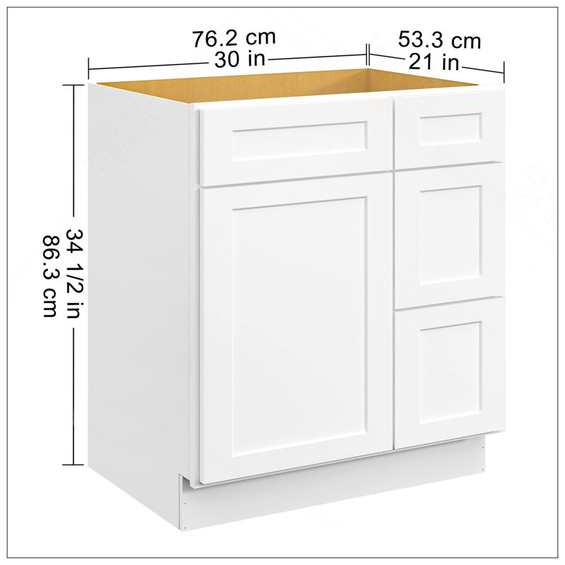 Polyvalent 30 po X P 21 po P x 34,5 po H In Shaker, Blanc