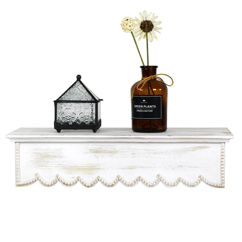 Wiegert Solid Wood Floating Shelf, White