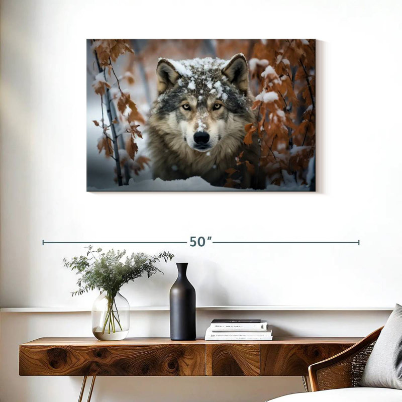 Brampt Gray Wolf In The Snow, 24" H x 36" W