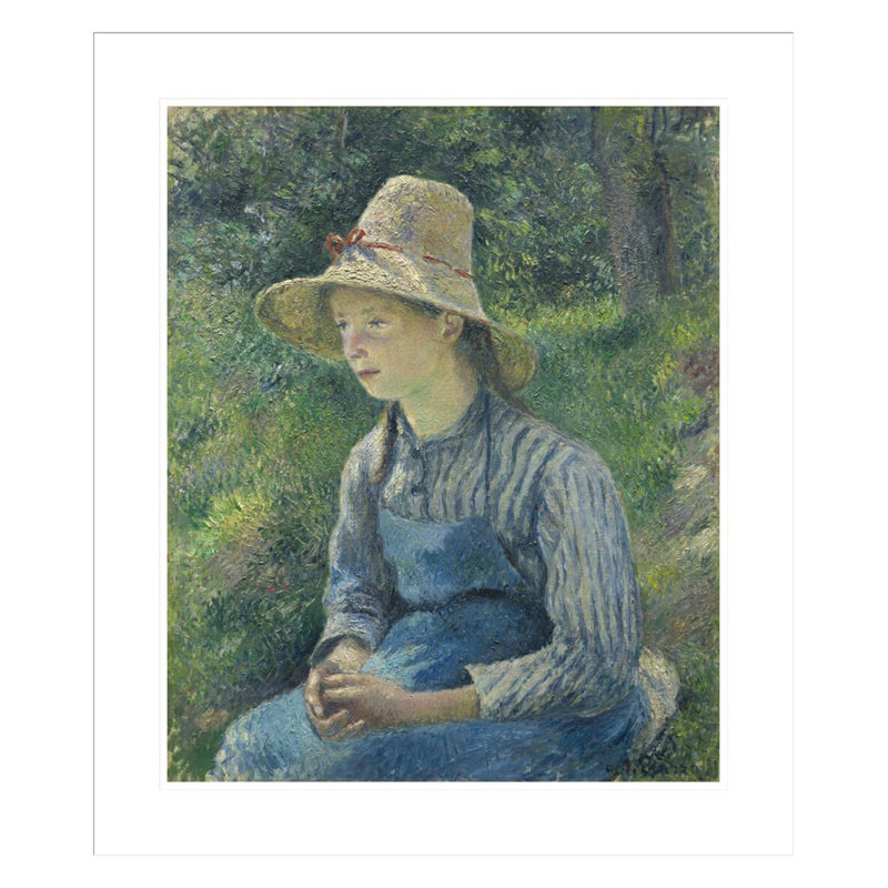 Paysanne avec un chapeau de paille par Camille Pissarro, H 27,29 po x l 23,5 po