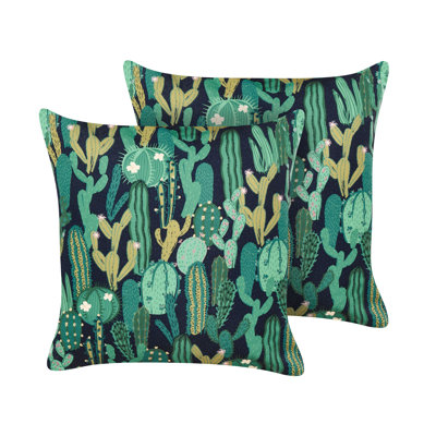 Lawson Bussana Indoor / Outdoor Floral Green Square Scatter Cushion With Filling