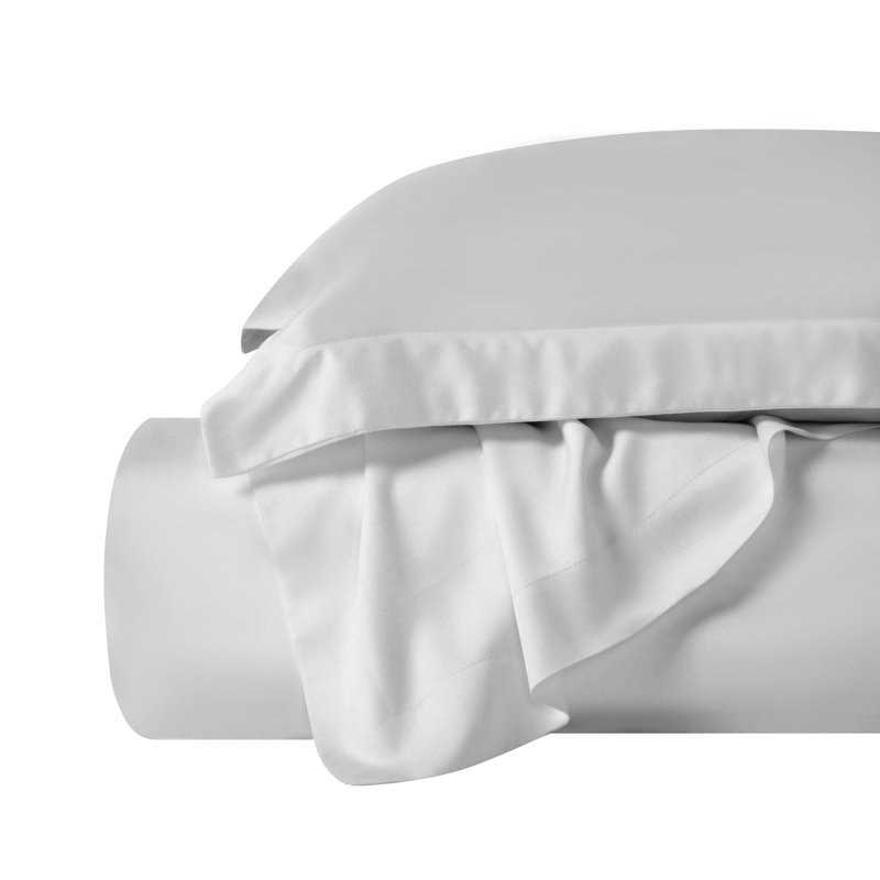 Superior 300 Thread Count Rayon from Bamboo Modern & Contemporary 3 Piece Duvet Cover Set, King/California King, Platinum