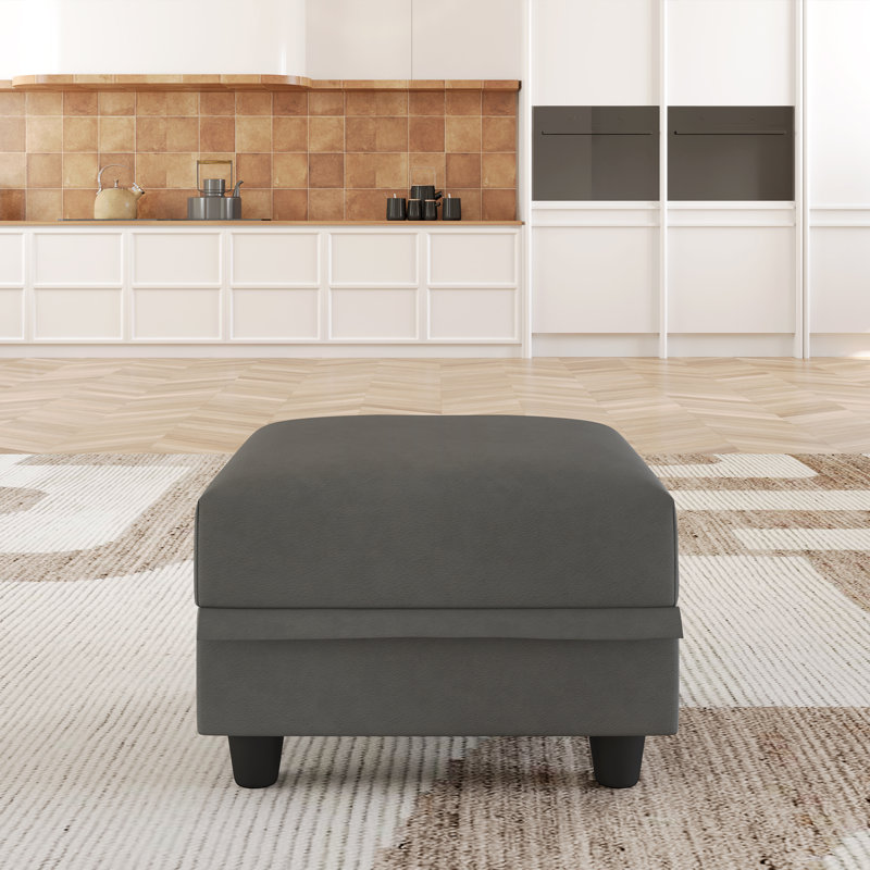 Repose-pieds de rangement en tissu Tomario, gris