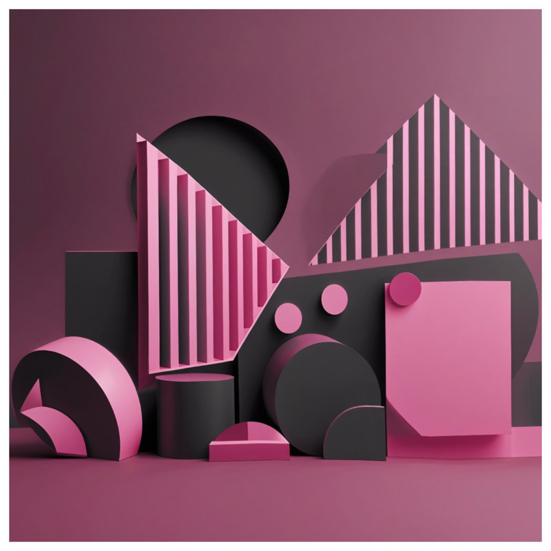 Pink Geometric Shapes Comforter, Twin