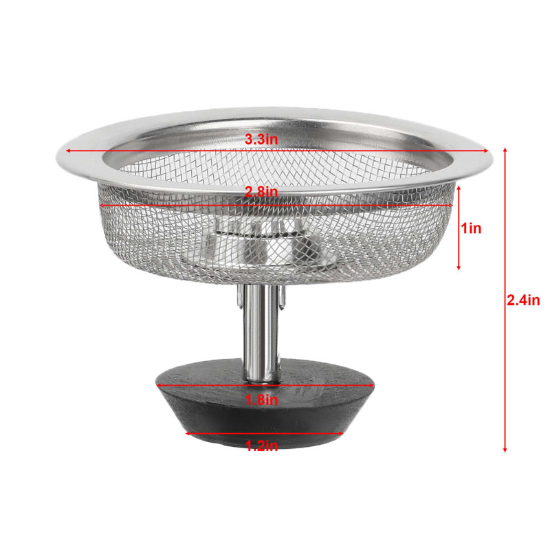 Ensemble de 2 crépines d'évier de cuisine et panier combiné de remplacement, crépine en acier inoxydable