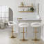 Tabouret de bar réglable en métal doré et velours blanc avec repose-pieds arrondi en T - ensemble de 2-1567208051-1567208054-1567208048