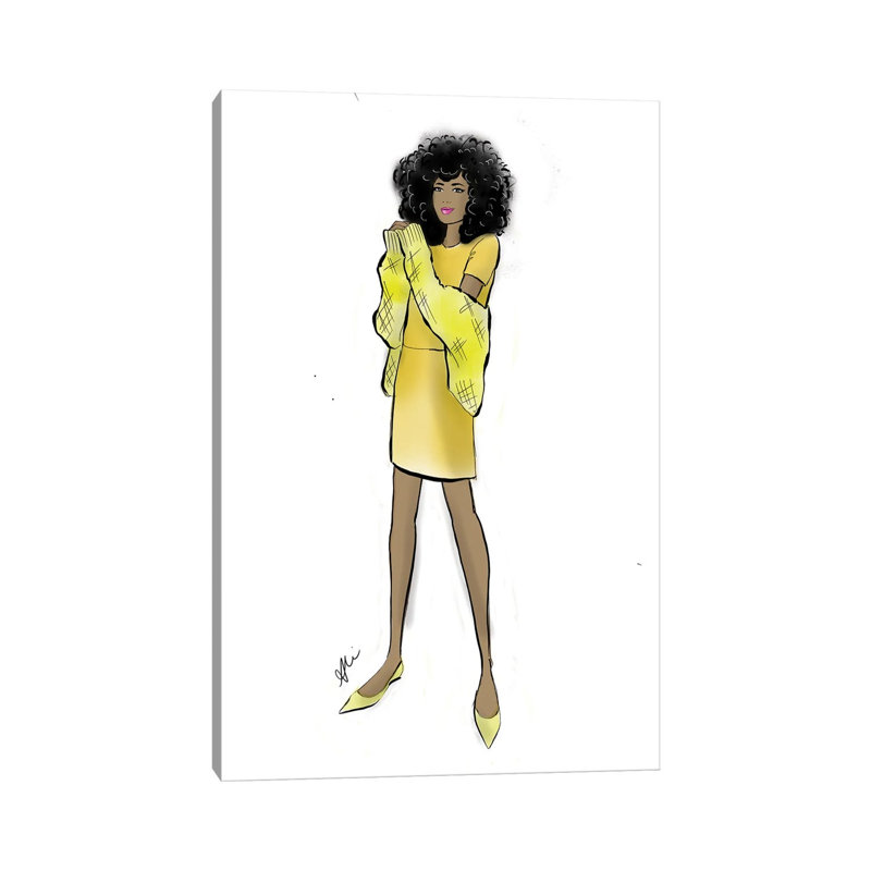 Jaune chic par - Estampe numérique sur toile tendue avec châssis, H 18 po x l 12 po x 1,5 po