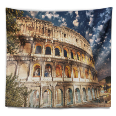 Paysage avec magnifique tapisserie au crépuscule
