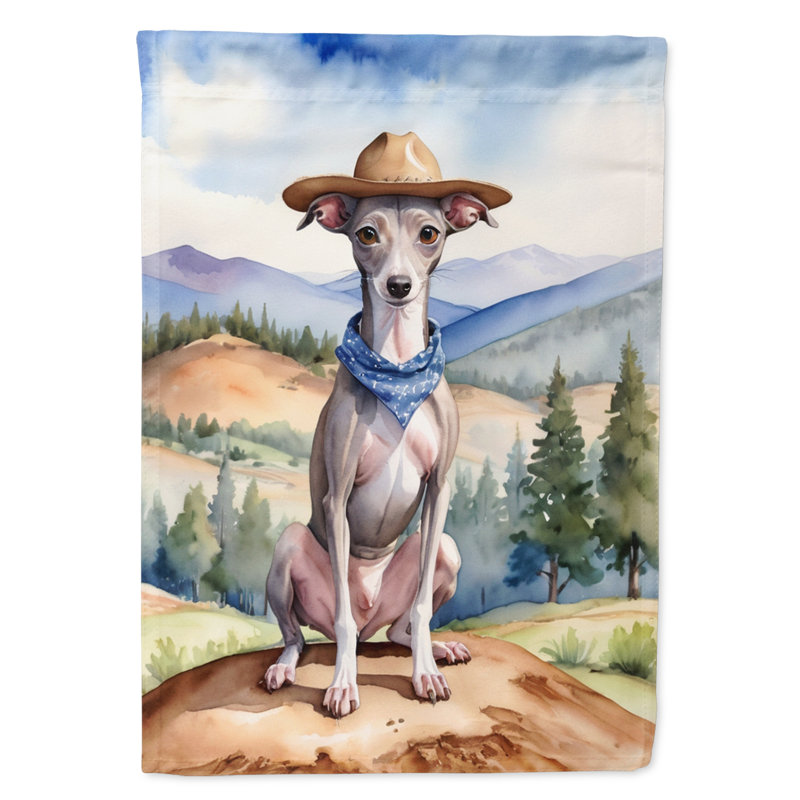Drapeau Cowboy Welcome Garden, Lévrier italien