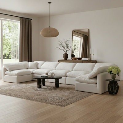 Ensemble modulaire de coin en velours 7 pièces Itala