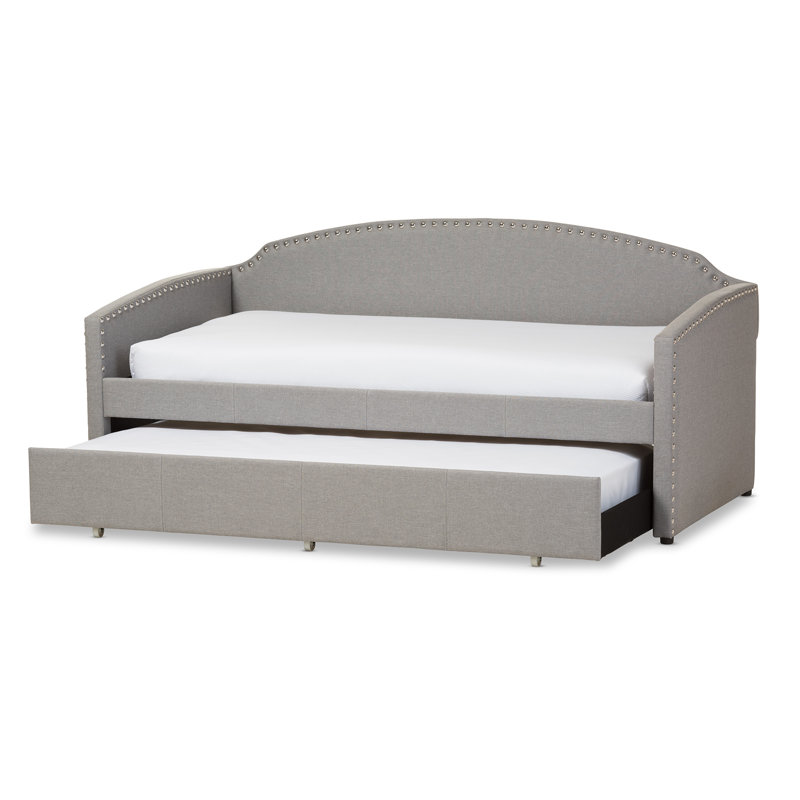 Lit de jour simple avec couchette Arine, Gris