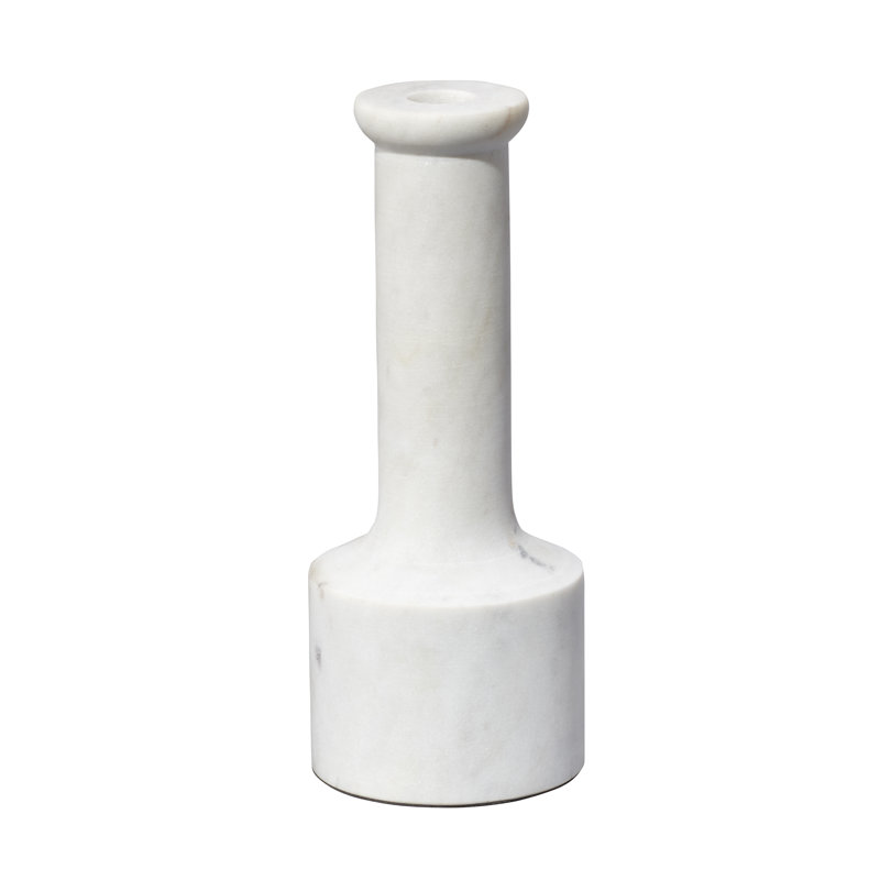 White Marble Contemporary Candlestick Set of 2
