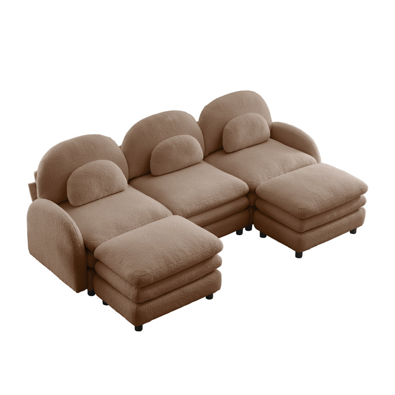 Canapé 3 places Teddy, 35.4" H x 98.2" W x 33.8" D, Camel